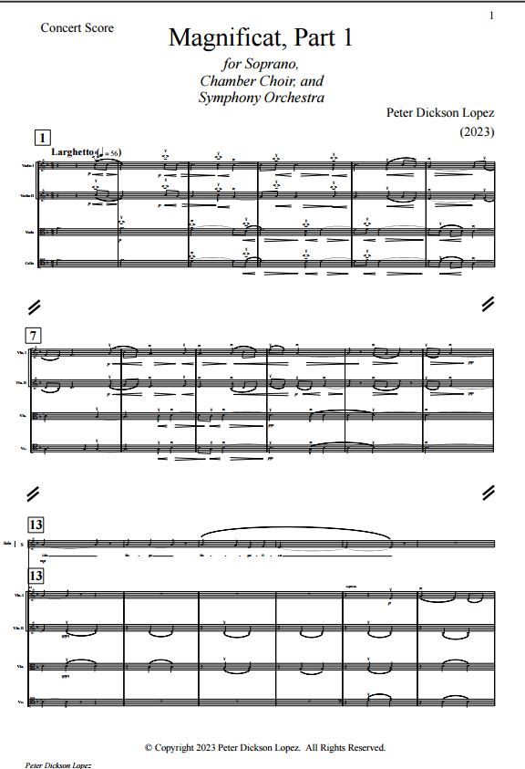 Magnificat Score Page 1